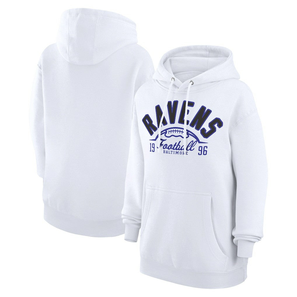 Baltimore Ravens Starter Unisex Half Ball Team Fleece Pullover Hoodie White | NFL