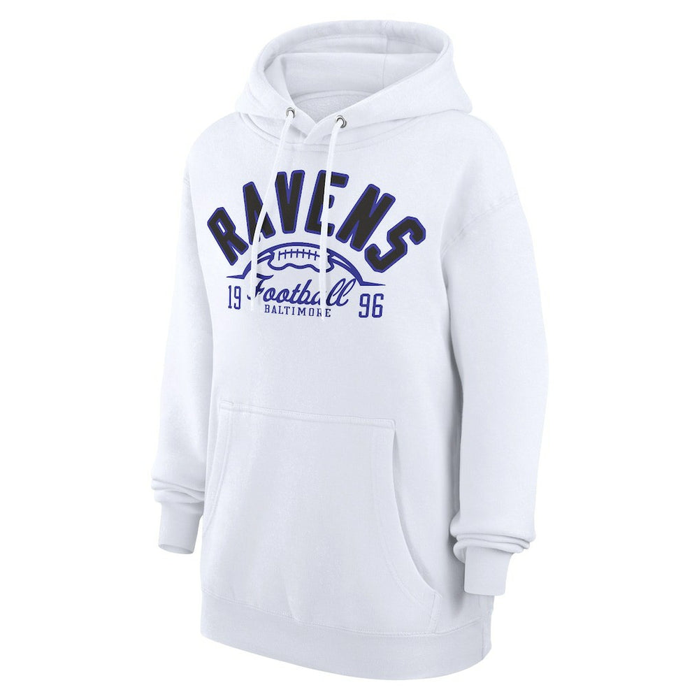 Baltimore Ravens Starter Unisex Half Ball Team Fleece Pullover Hoodie White | NFL