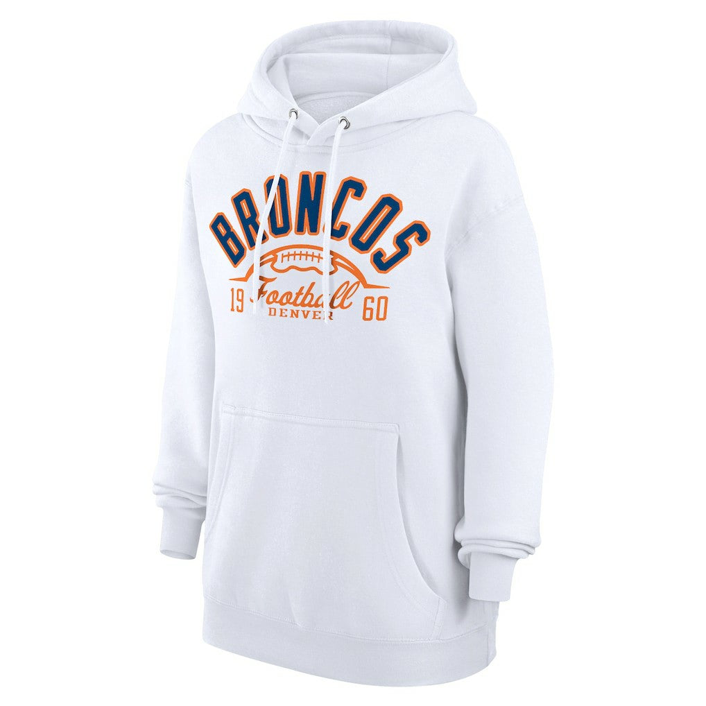 Denver Broncos Starter Unisex Half Ball Team Fleece Pullover Hoodie White | NFL