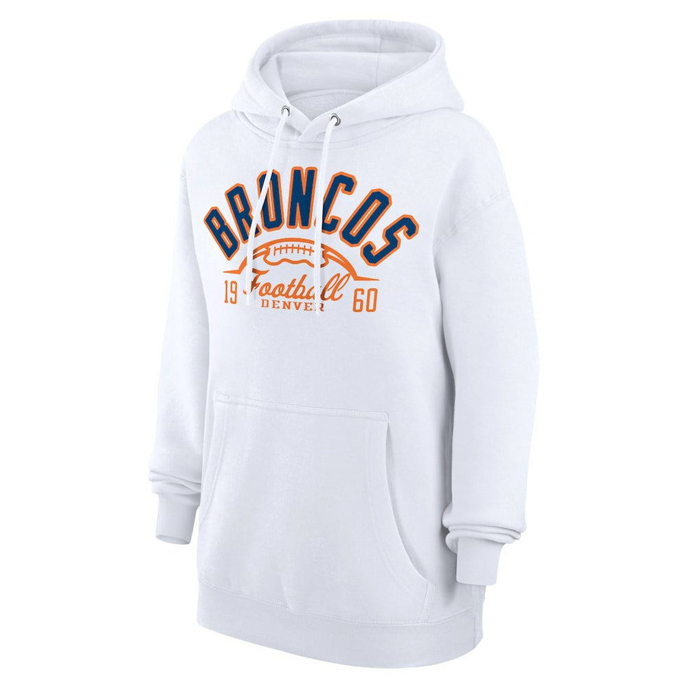 Denver Broncos Starter Unisex Half Ball Team Fleece Pullover Hoodie White | NFL