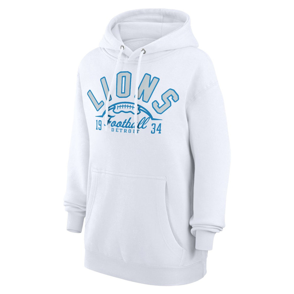 Detroit Lions Starter Unisex Half Ball Team Fleece Pullover Hoodie White | NFL