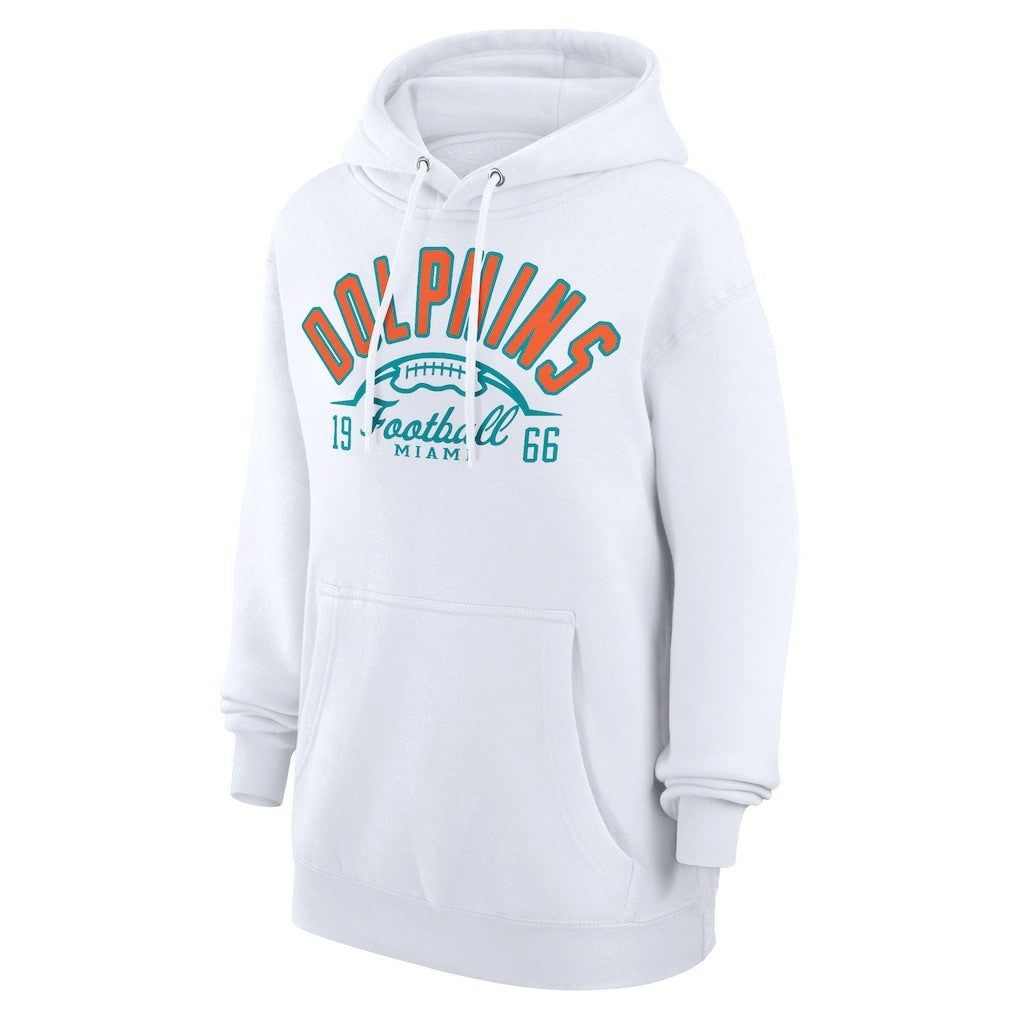 Miami Dolphins Starter Unisex Half Ball Team Fleece Pullover Hoodie White | NFL