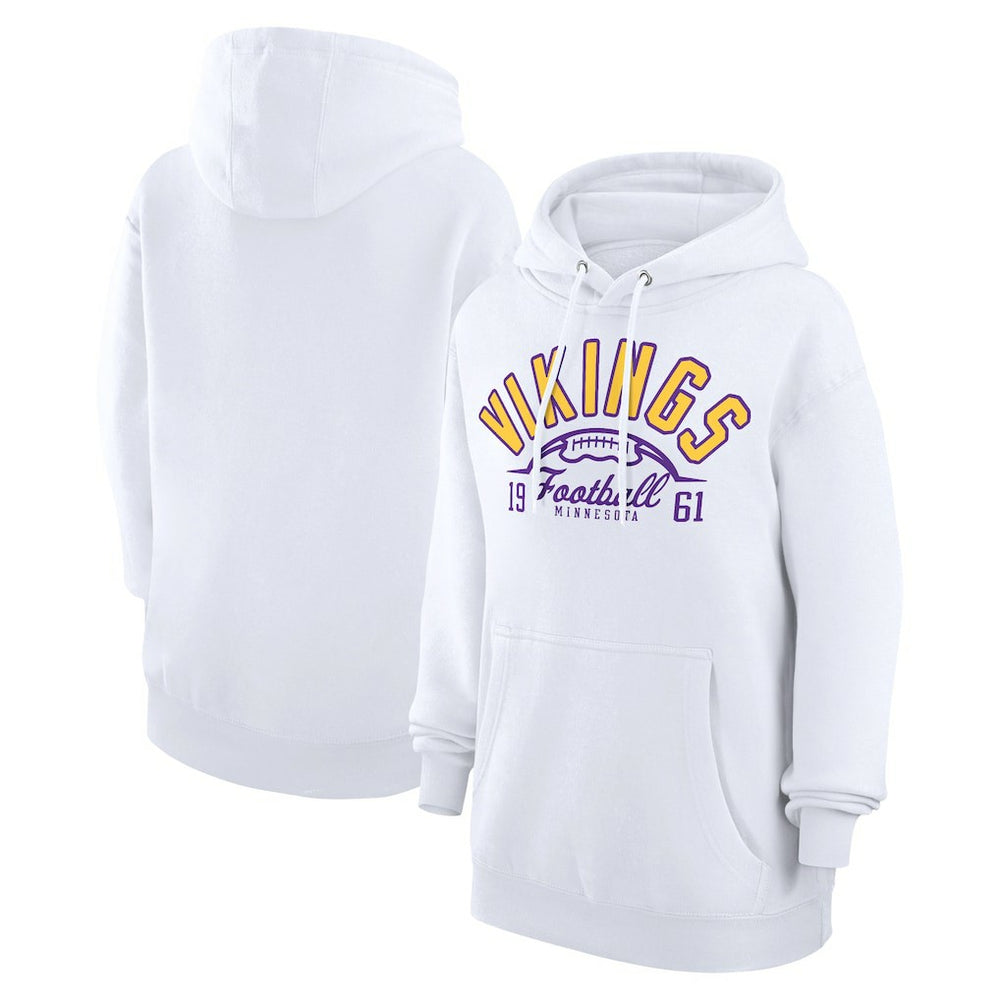 Minnesota Vikings Starter Unisex Half Ball Team Fleece Pullover Hoodie White | NFL