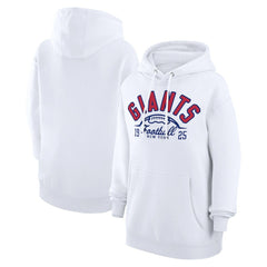 New York Giants Starter Unisex Half Ball Team Fleece Pullover Hoodie White | NFL