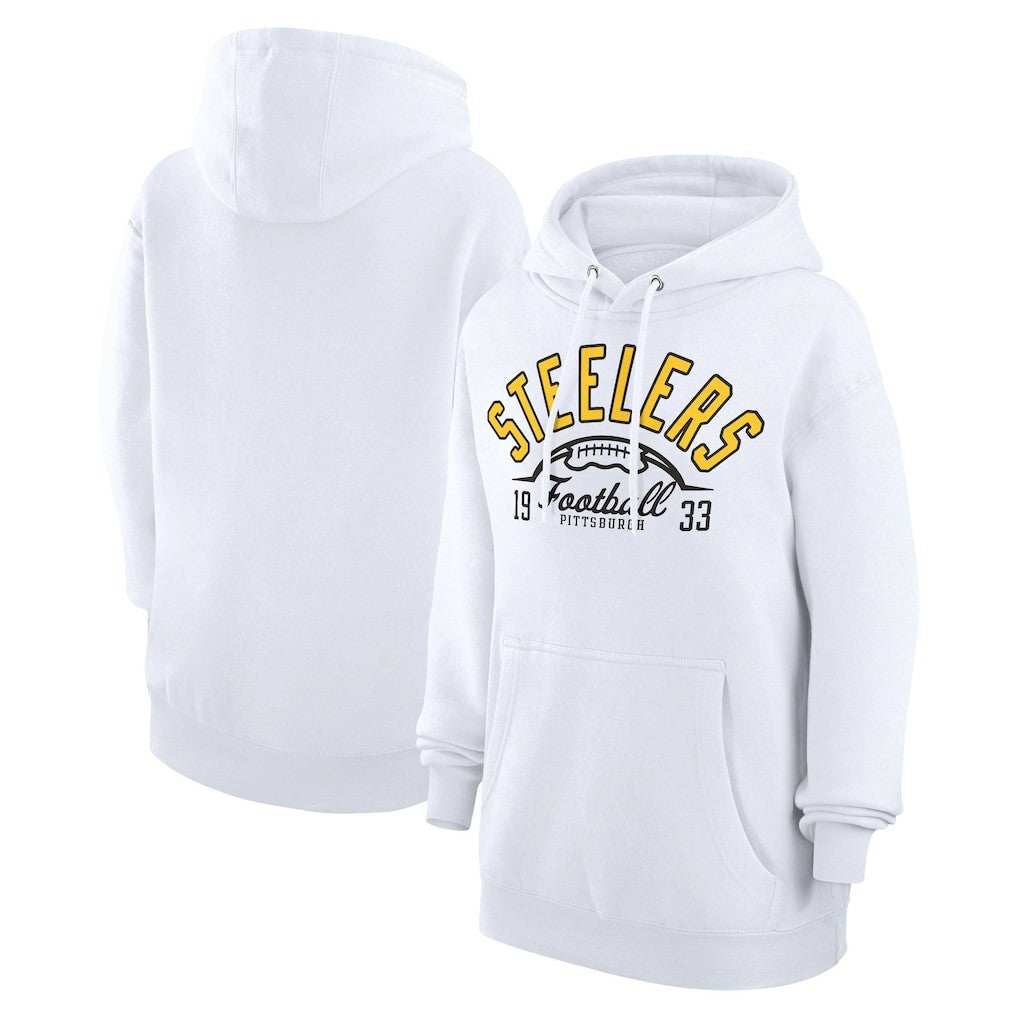 Pittsburgh Steelers Starter Unisex Half Ball Team Fleece Pullover Hoodie White | NFL