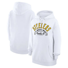 Pittsburgh Steelers Starter Unisex Half Ball Team Fleece Pullover Hoodie White | NFL