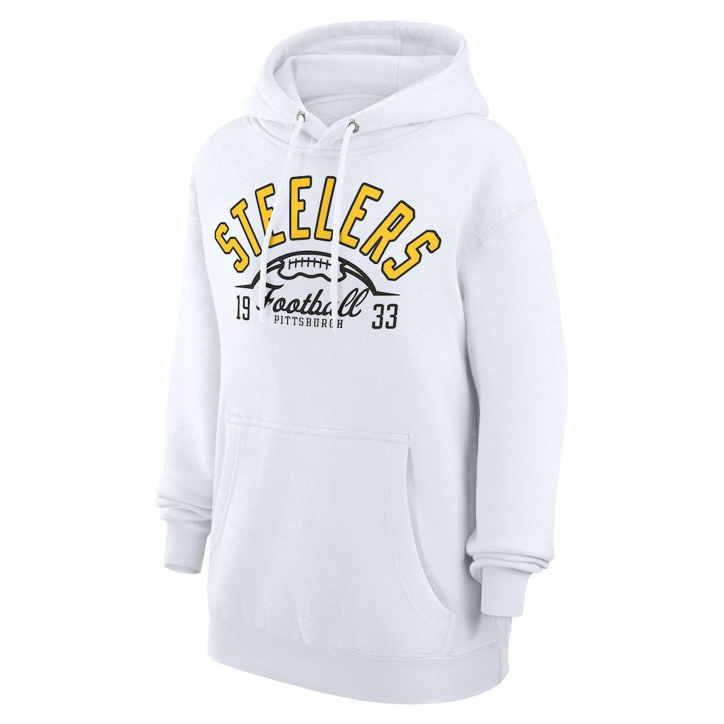Pittsburgh Steelers Starter Unisex Half Ball Team Fleece Pullover Hoodie White | NFL