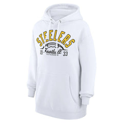 Pittsburgh Steelers Starter Unisex Half Ball Team Fleece Pullover Hoodie White | NFL