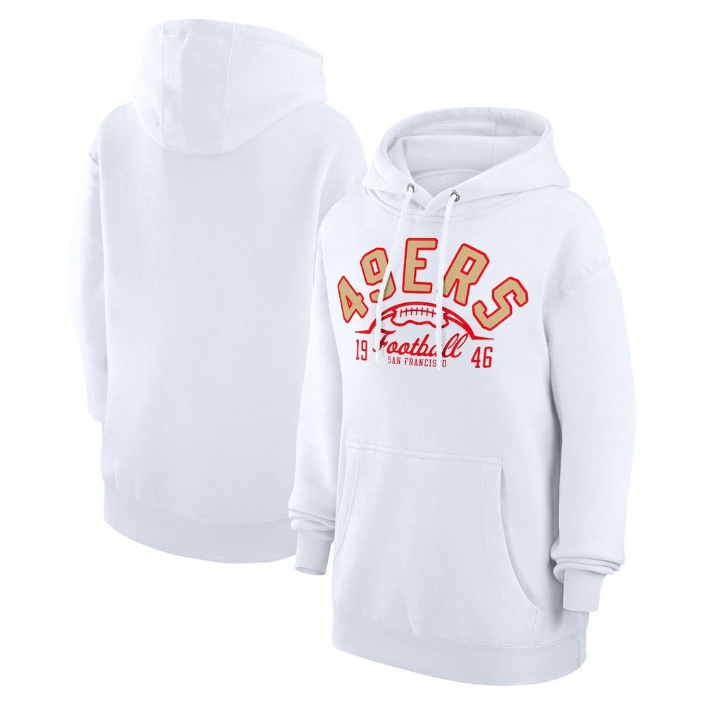San Francisco 49ers Starter Unisex Half Ball Team Fleece Pullover Hoodie White | NFL