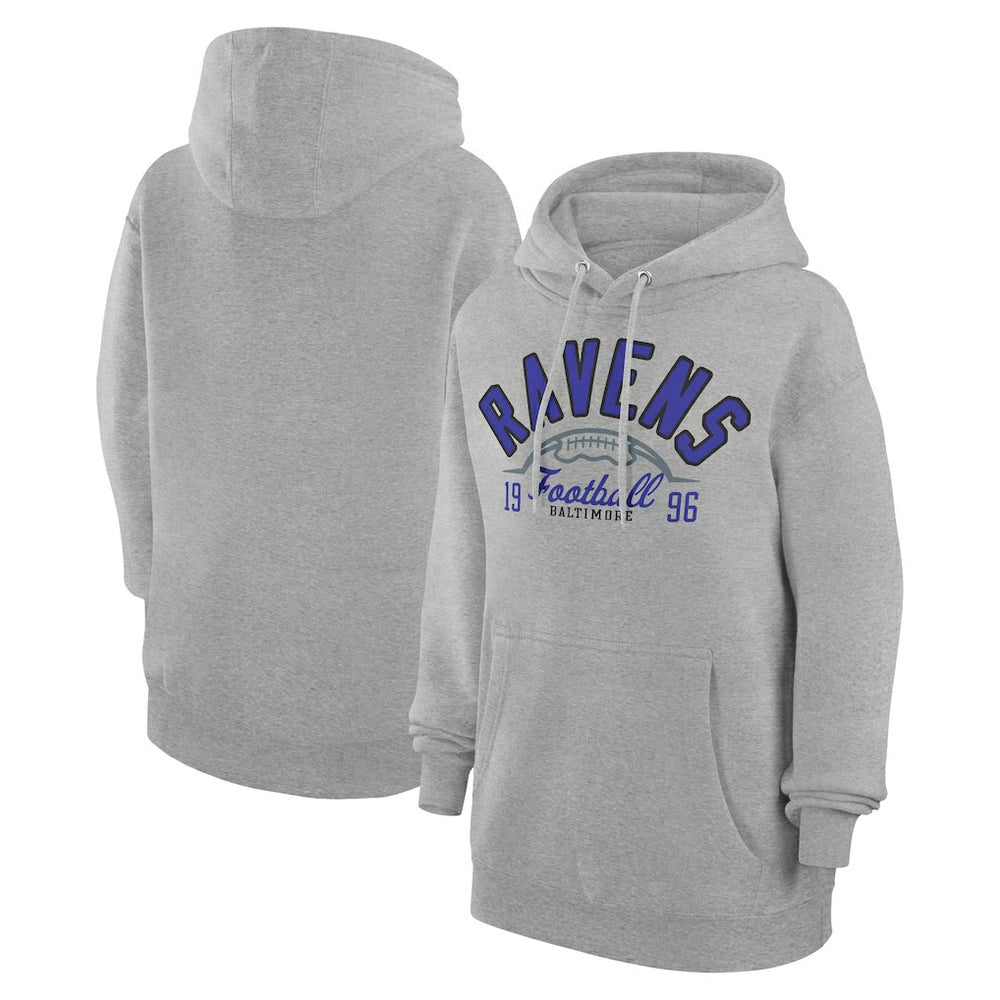 Baltimore Ravens Starter Unisex Half Ball Team Fleece Pullover Hoodie Heather Gray | NFL