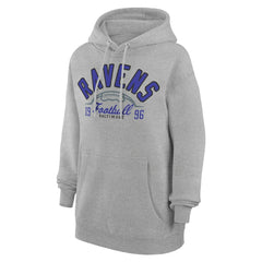 Baltimore Ravens Starter Unisex Half Ball Team Fleece Pullover Hoodie Heather Gray | NFL