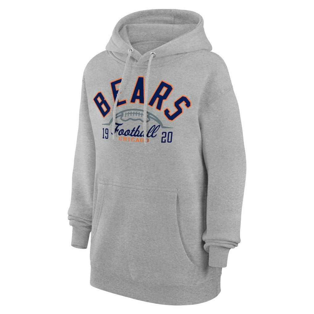 Chicago Bears Starter Unisex Half Ball Team Fleece Pullover Hoodie Heather Gray | NFL