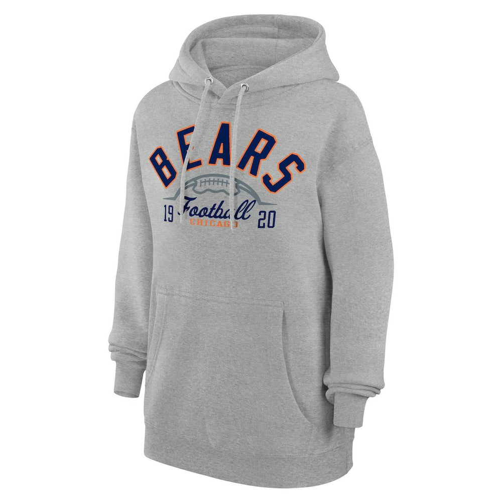 Chicago Bears Starter Unisex Half Ball Team Fleece Pullover Hoodie Heather Gray | NFL