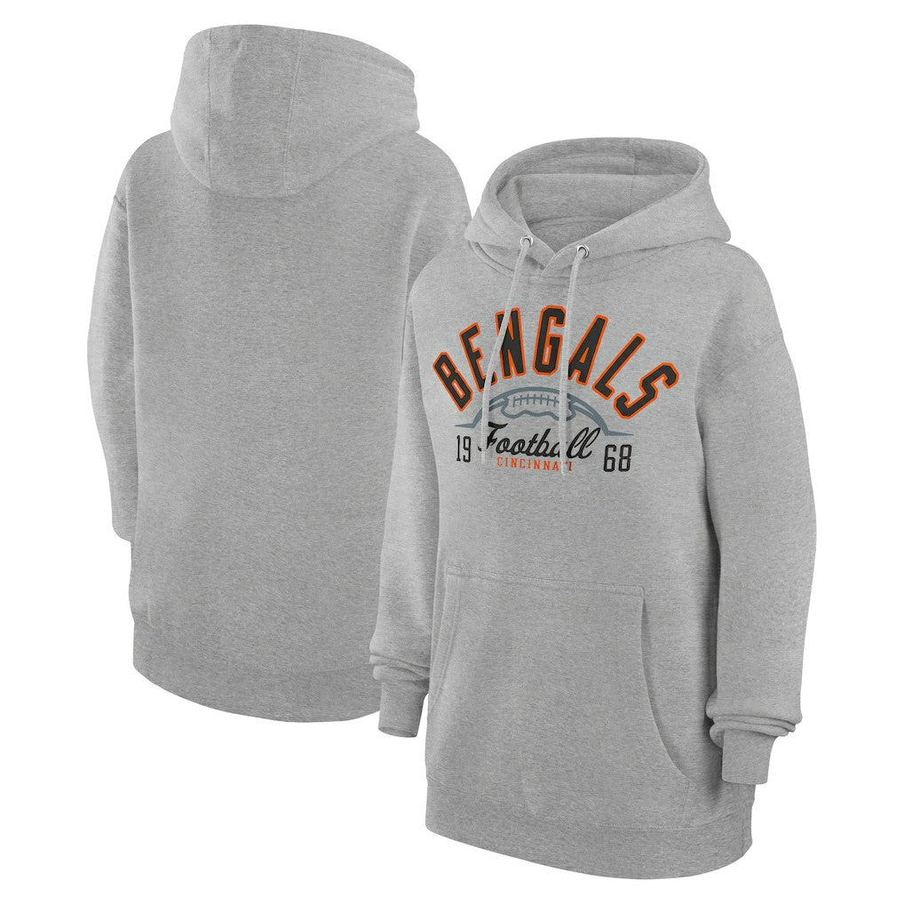Cincinnati Bengals Starter Unisex Half Ball Team Fleece Pullover Hoodie Heather Gray | NFL