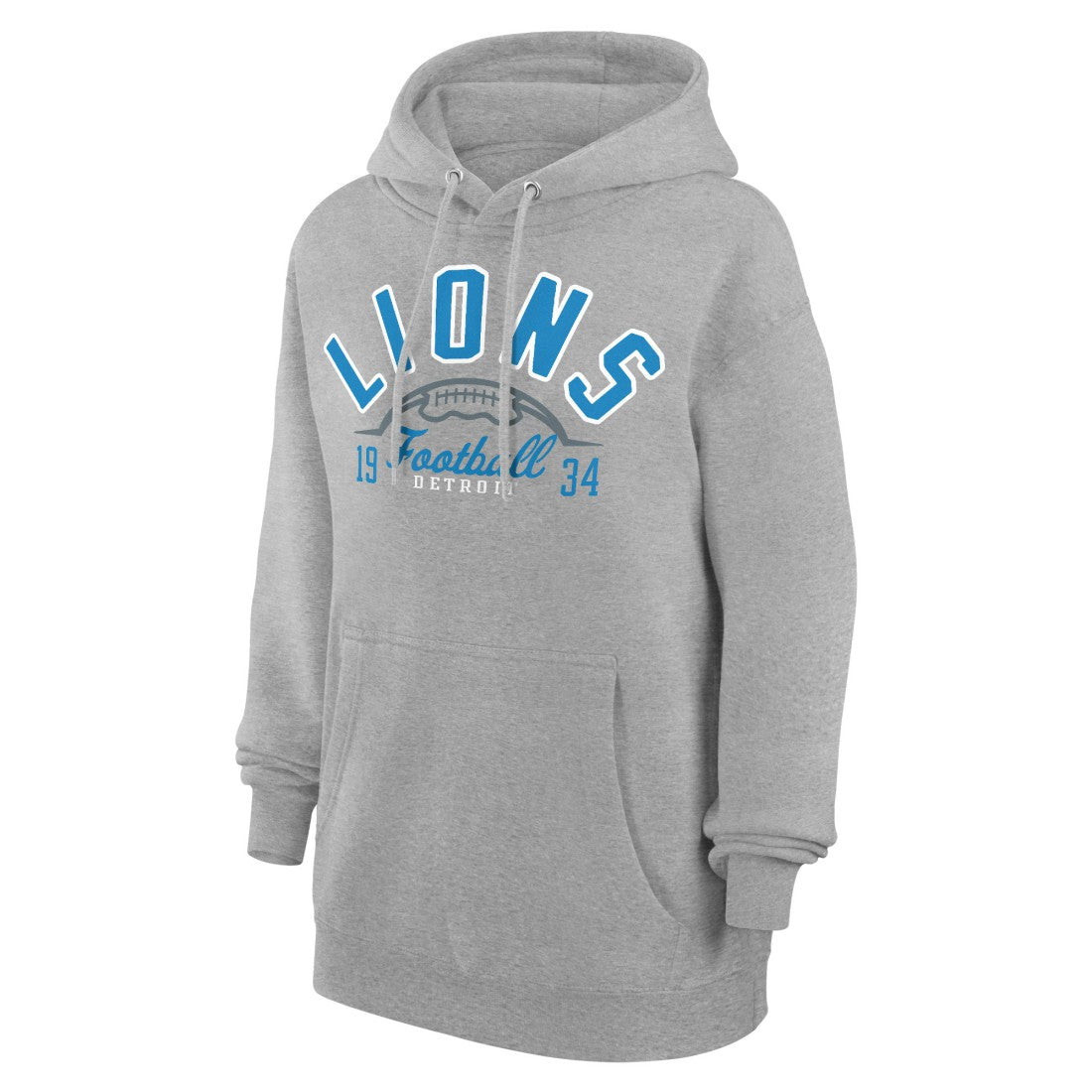 Detroit Lions Starter Unisex Half Ball Team Fleece Pullover Hoodie Heather Gray | NFL
