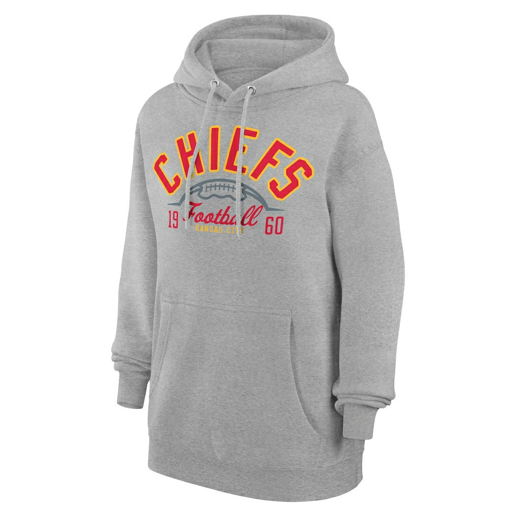 Kansas City Chiefs Starter Unisex Half Ball Team Fleece Pullover Hoodie Heather Gray | NFL