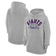New York Giants Starter Unisex Half Ball Team Fleece Pullover Hoodie Heather Gray | NFL
