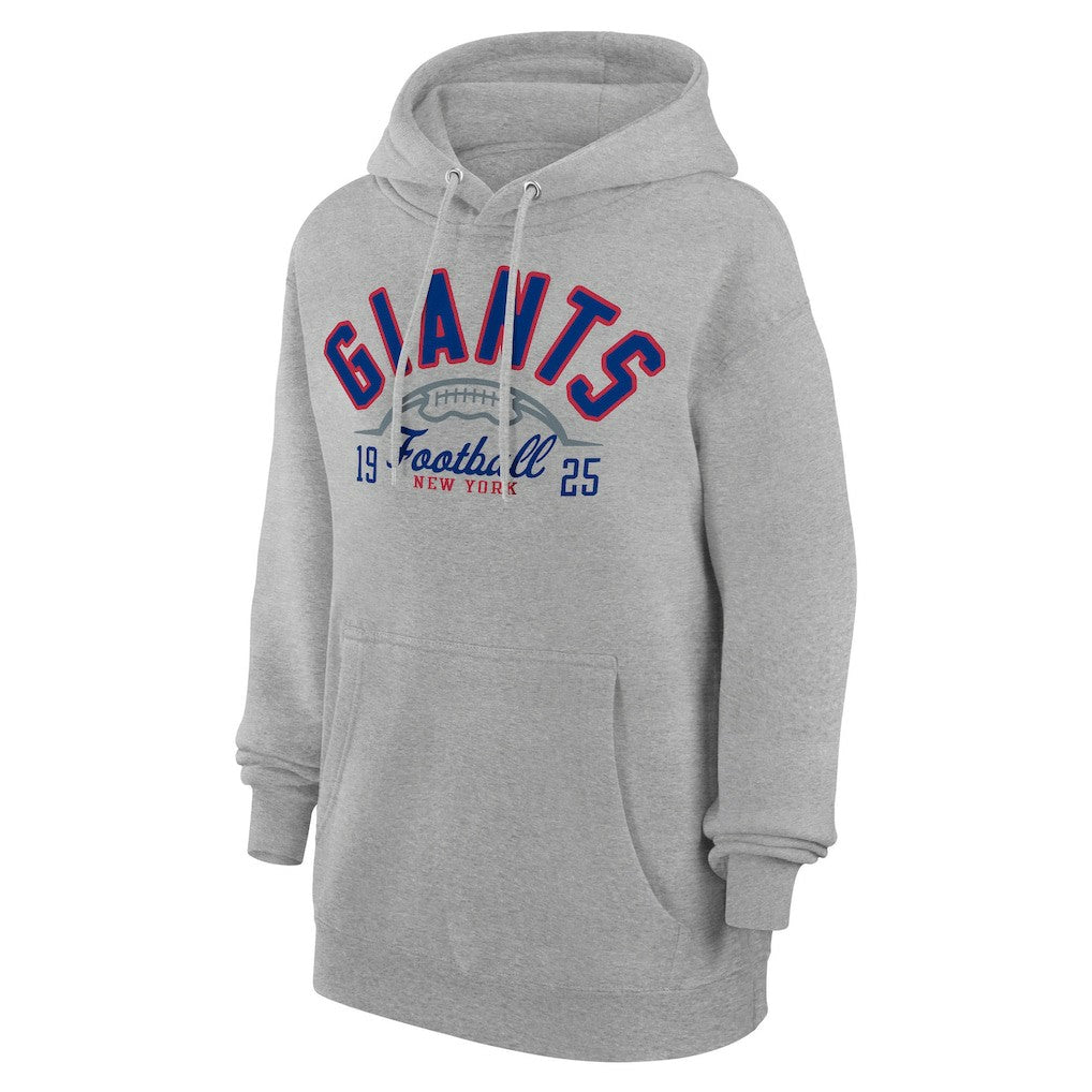 New York Giants Starter Unisex Half Ball Team Fleece Pullover Hoodie Heather Gray | NFL