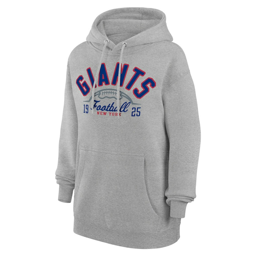 New York Giants Starter Unisex Half Ball Team Fleece Pullover Hoodie Heather Gray | NFL