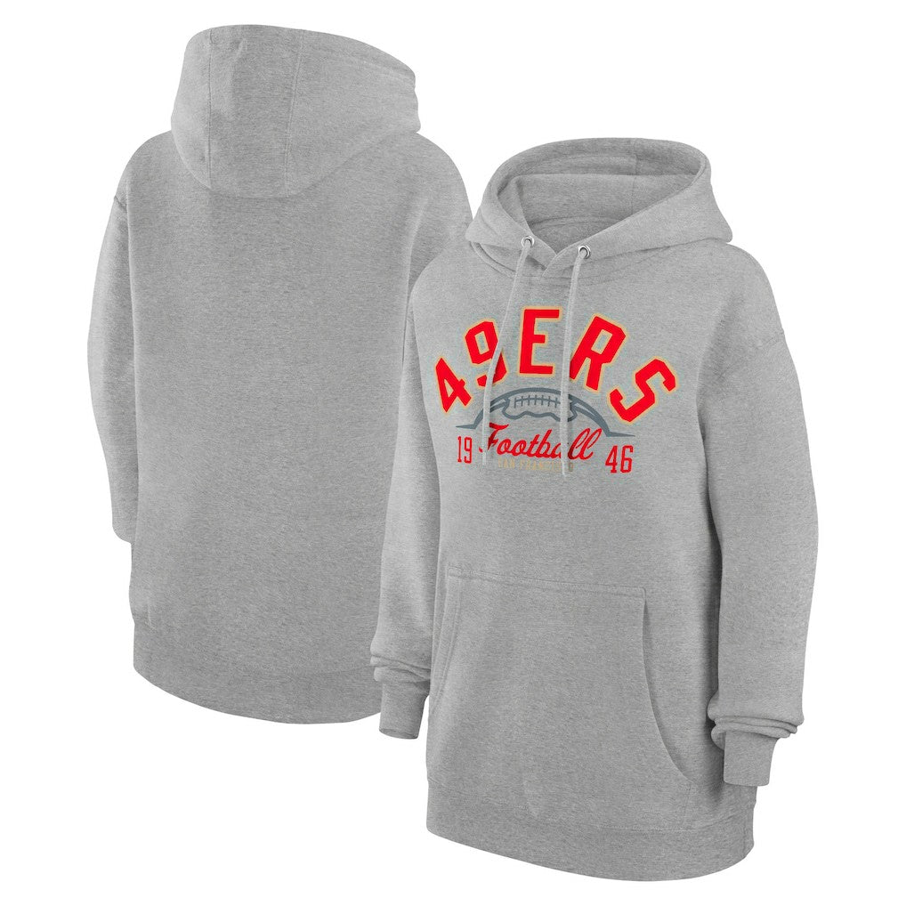 San Francisco 49ers Starter Unisex Half Ball Team Fleece Pullover Hoodie Heather Gray | NFL