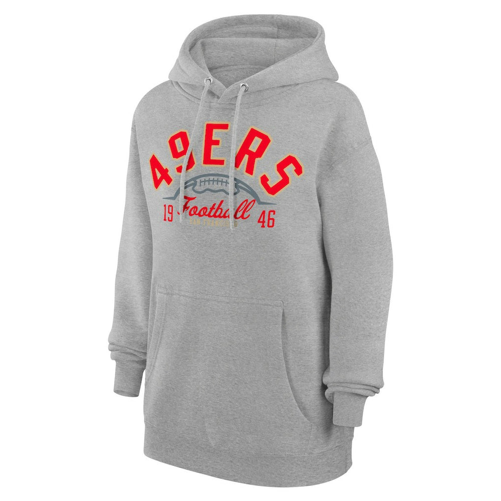San Francisco 49ers Starter Unisex Half Ball Team Fleece Pullover Hoodie Heather Gray | NFL
