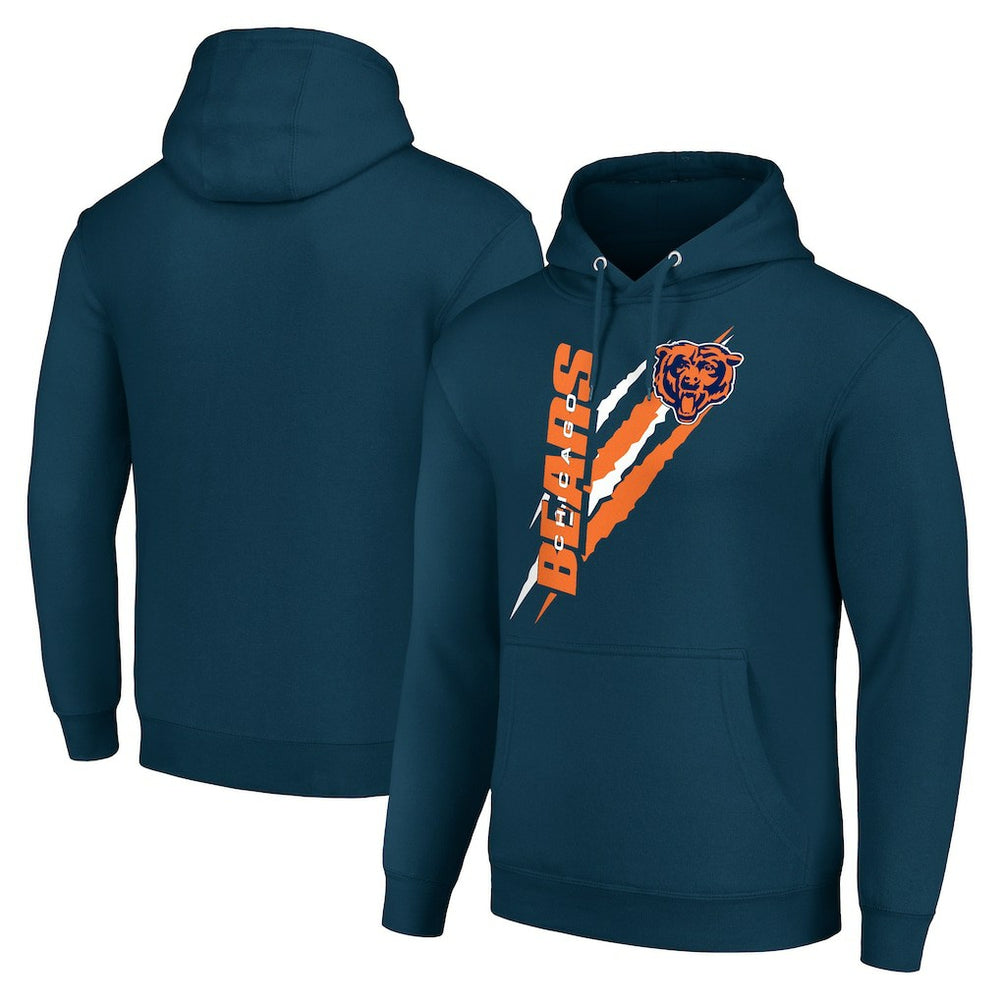 Chicago Bears Starter Unisex Color Scratch Fleece Pullover Hoodie Navy | NFL