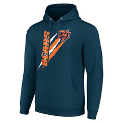 Chicago Bears Starter Unisex Color Scratch Fleece Pullover Hoodie Navy | NFL