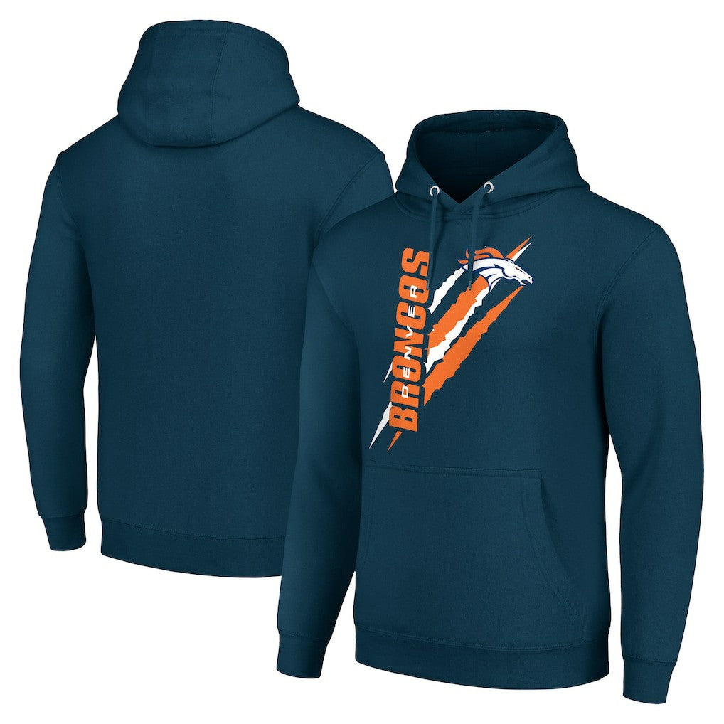 Denver Broncos Starter Unisex Color Scratch Fleece Pullover Hoodie Navy | NFL
