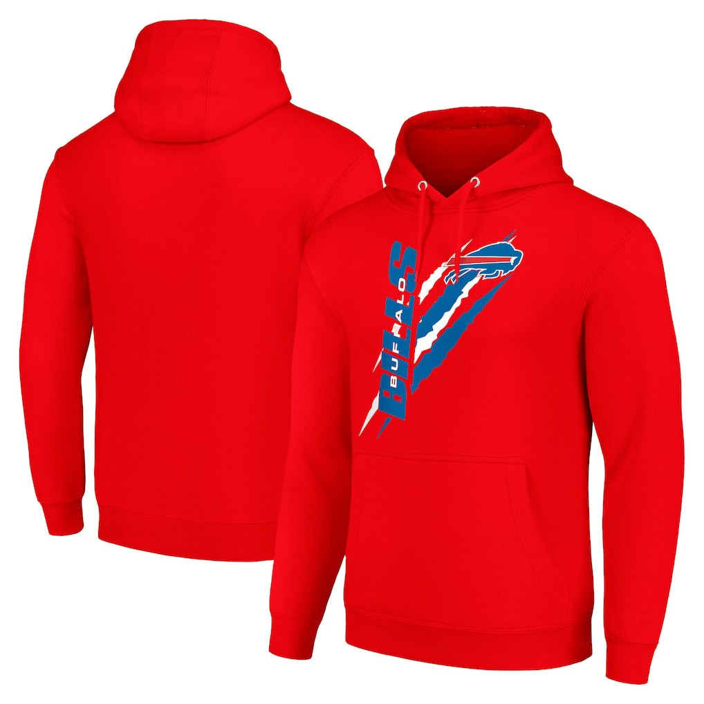 Buffalo Bills Starter Unisex Color Scratch Fleece Pullover Hoodie Red | NFL