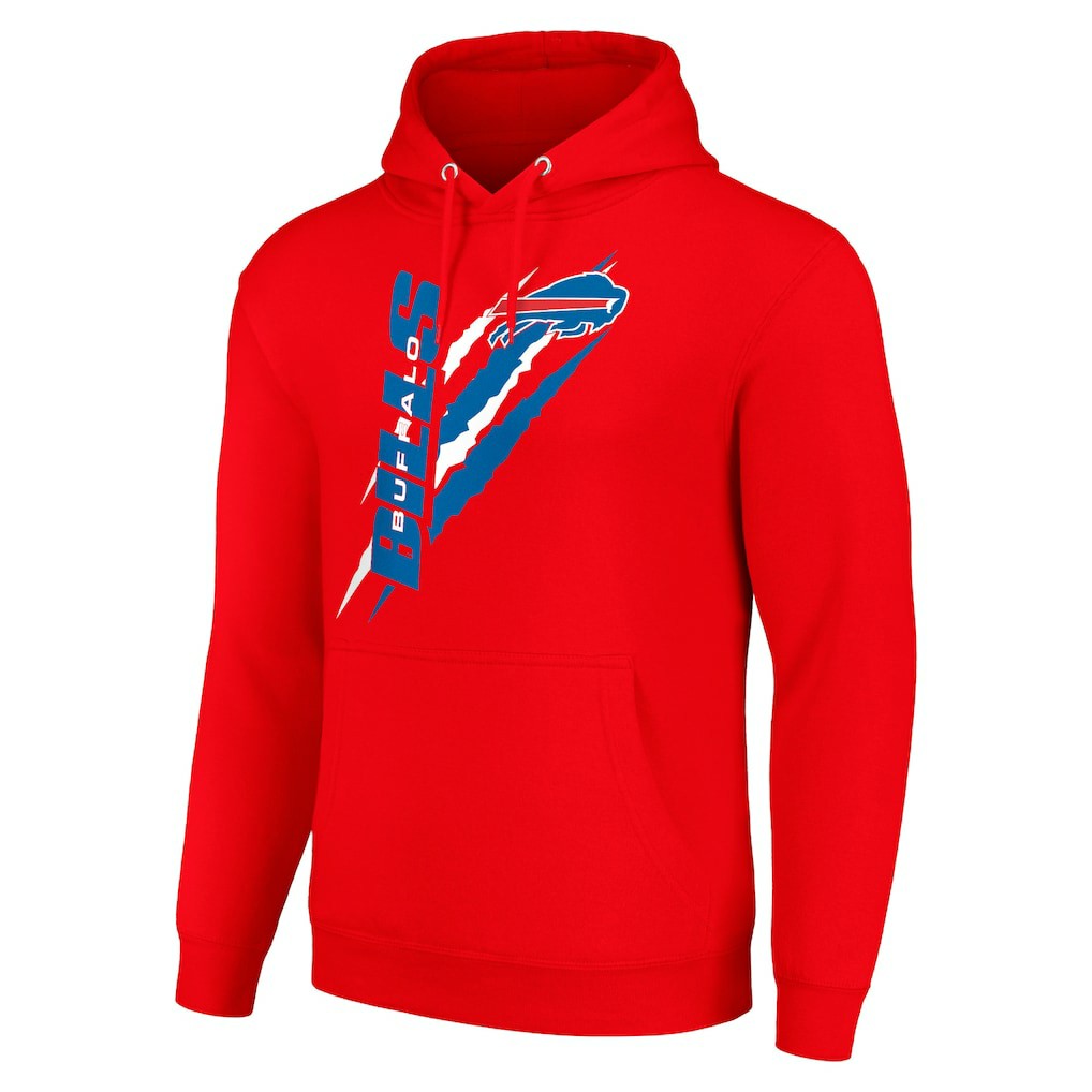 Buffalo Bills Starter Unisex Color Scratch Fleece Pullover Hoodie Red | NFL