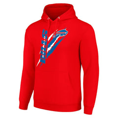 Buffalo Bills Starter Unisex Color Scratch Fleece Pullover Hoodie Red | NFL