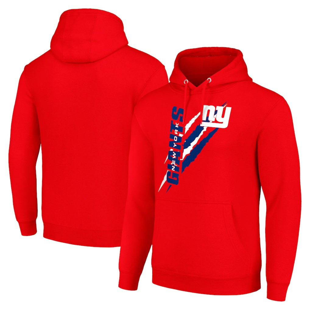 New York Giants Starter Unisex Color Scratch Fleece Pullover Hoodie Red | NFL
