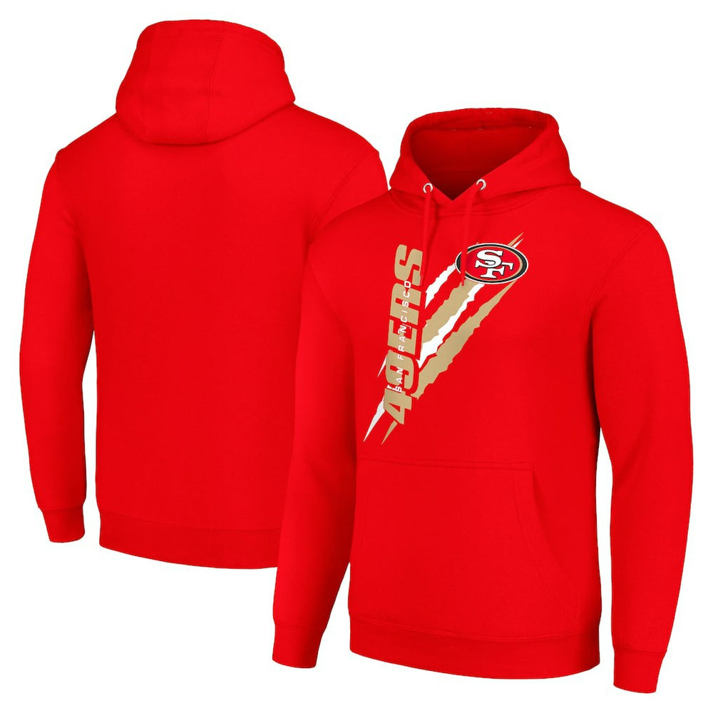 San Francisco 49ers Starter Unisex Color Scratch Fleece Pullover Hoodie Scarlet | NFL