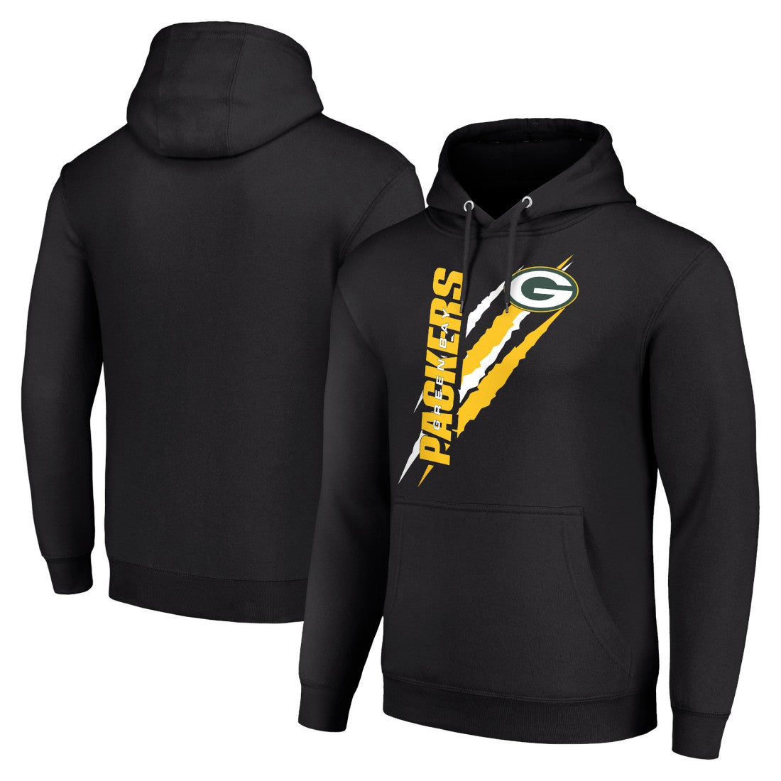 Green Bay Packers Starter Unisex Color Scratch Fleece Pullover Hoodie Black | NFL