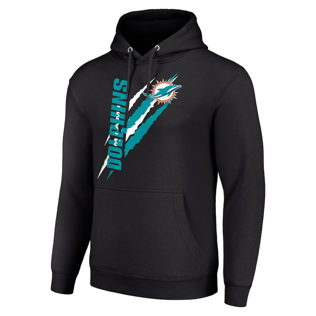 Miami Dolphins Starter Unisex Color Scratch Fleece Pullover Hoodie Black | NFL