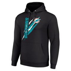 Miami Dolphins Starter Unisex Color Scratch Fleece Pullover Hoodie Black | NFL