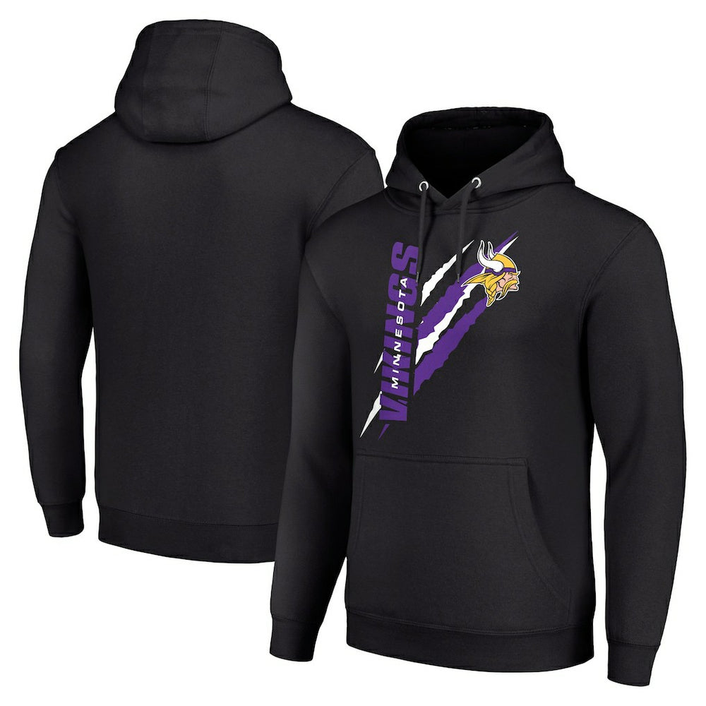 Minnesota Vikings Starter Unisex Color Scratch Fleece Pullover Hoodie Black | NFL
