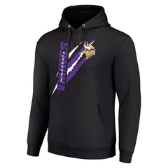 Minnesota Vikings Starter Unisex Color Scratch Fleece Pullover Hoodie Black | NFL