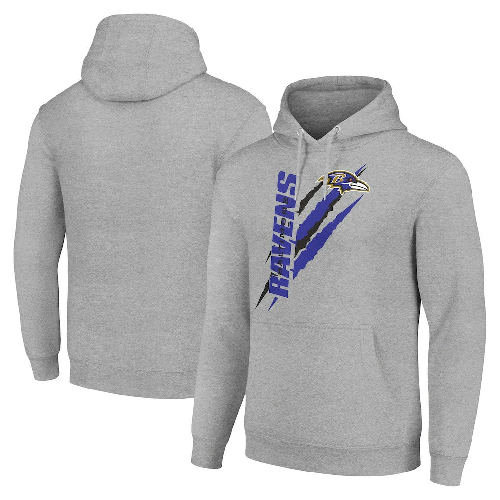 Baltimore Ravens Starter Unisex Color Scratch Fleece Pullover Hoodie Heather Gray | NFL