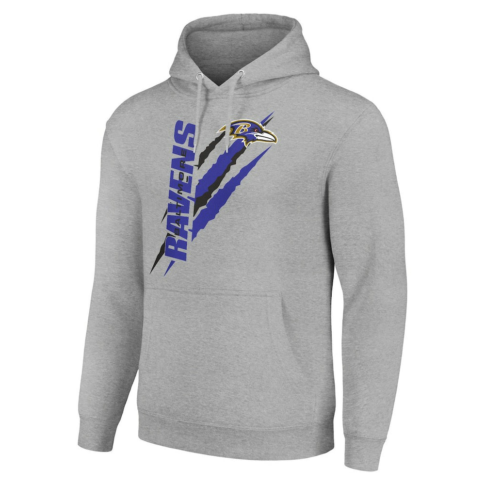 Baltimore Ravens Starter Unisex Color Scratch Fleece Pullover Hoodie Heather Gray | NFL