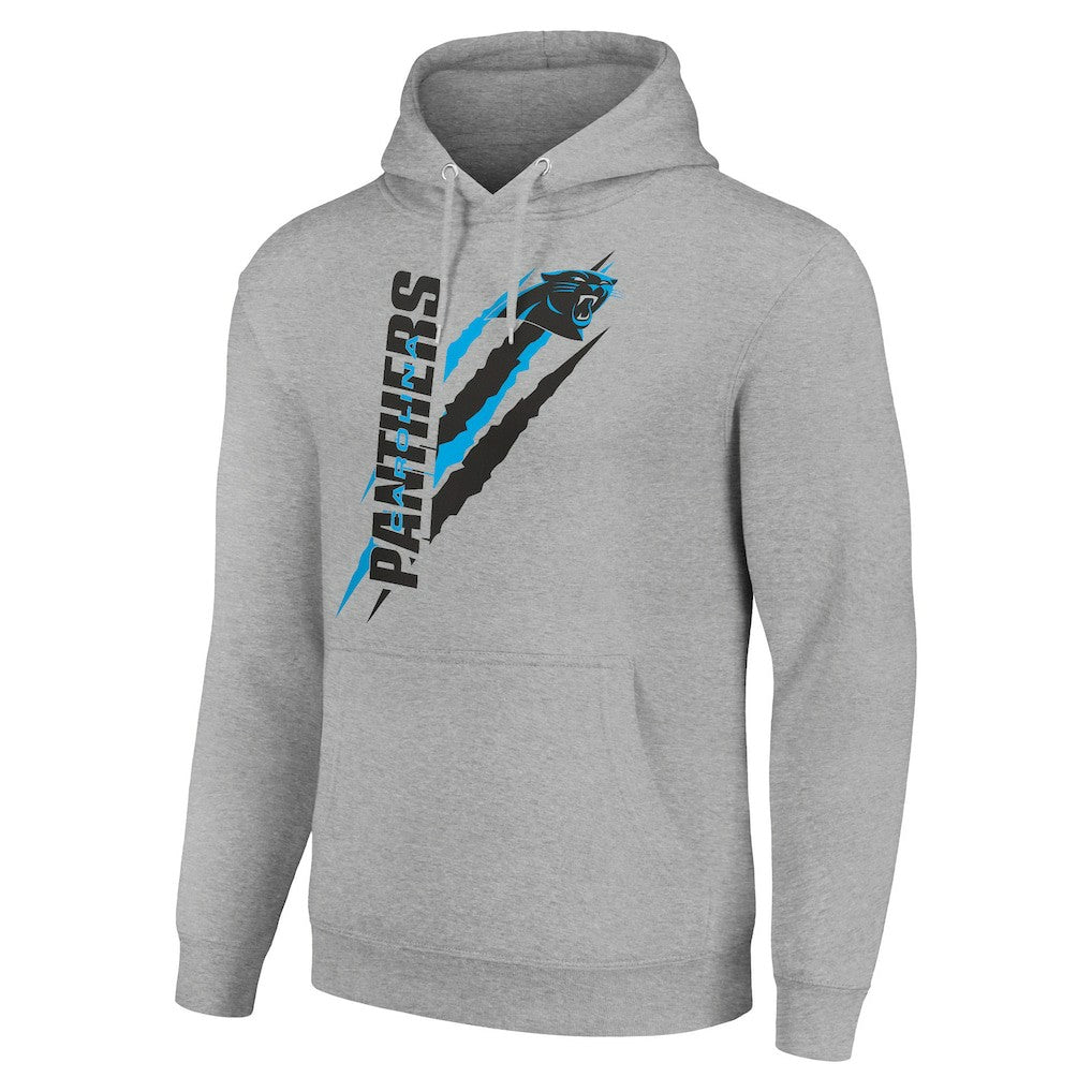 Carolina Panthers Starter Unisex Color Scratch Fleece Pullover Hoodie Heather Gray | NFL