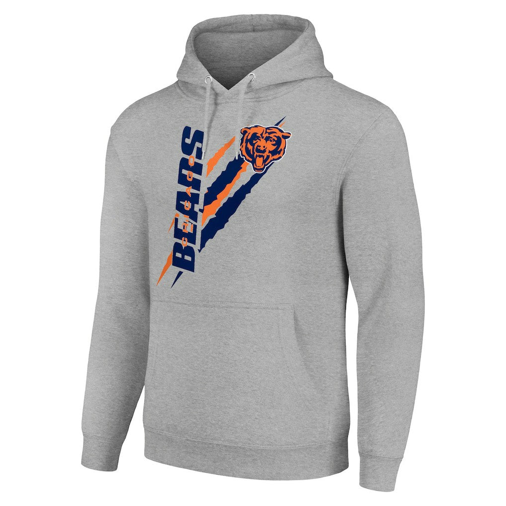 Chicago Bears Starter Unisex Color Scratch Fleece Pullover Hoodie Heather Gray | NFL