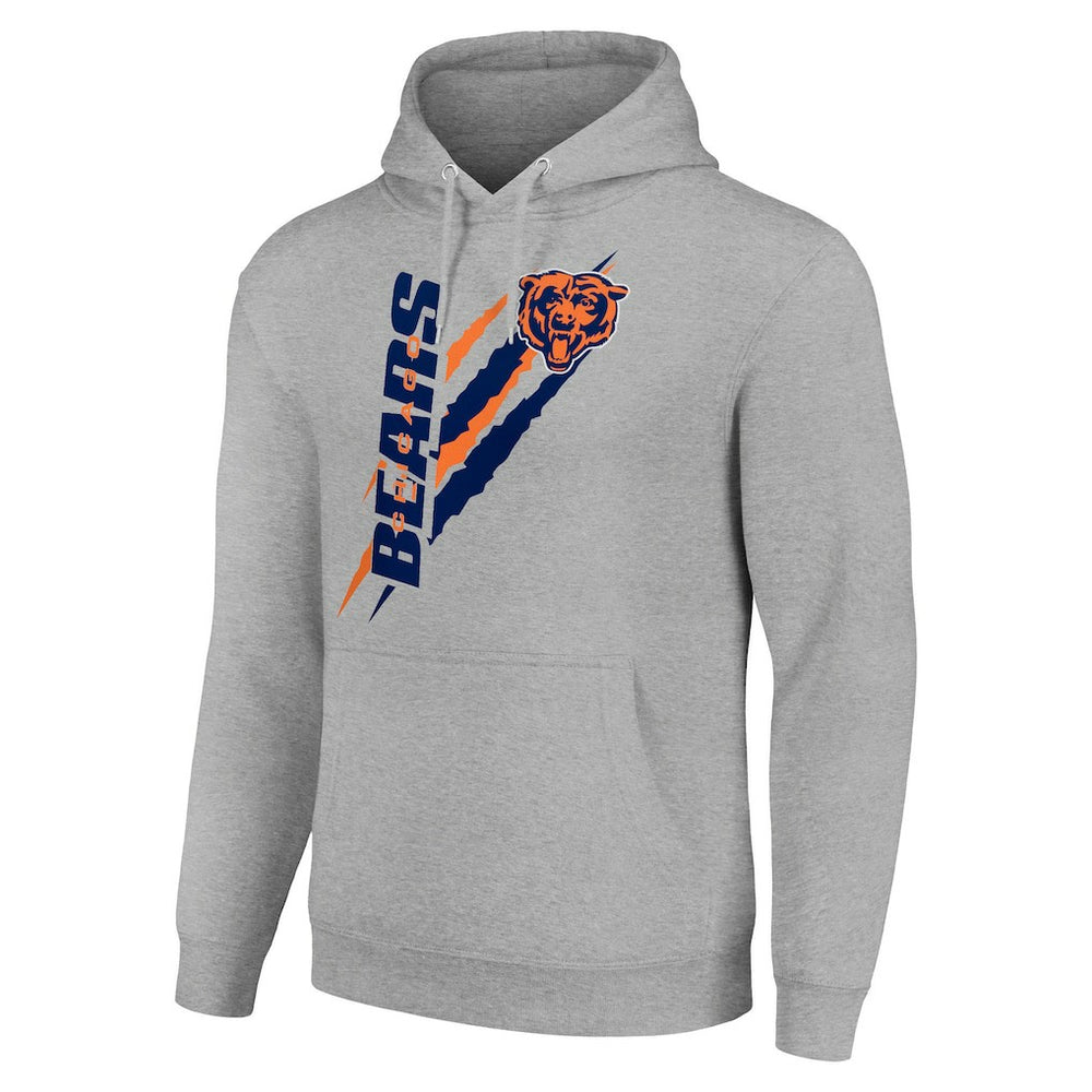 Chicago Bears Starter Unisex Color Scratch Fleece Pullover Hoodie Heather Gray | NFL