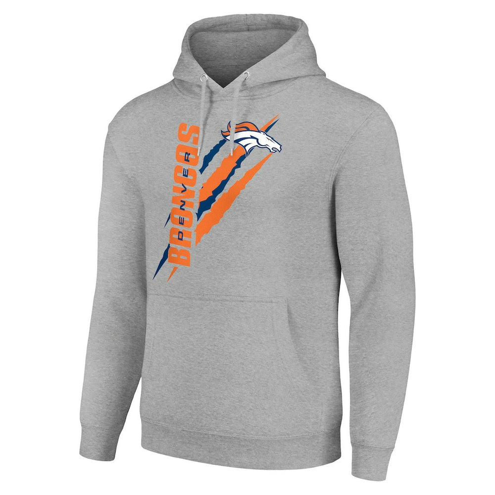 Denver Broncos Starter Unisex Color Scratch Fleece Pullover Hoodie Heather Gray | NFL