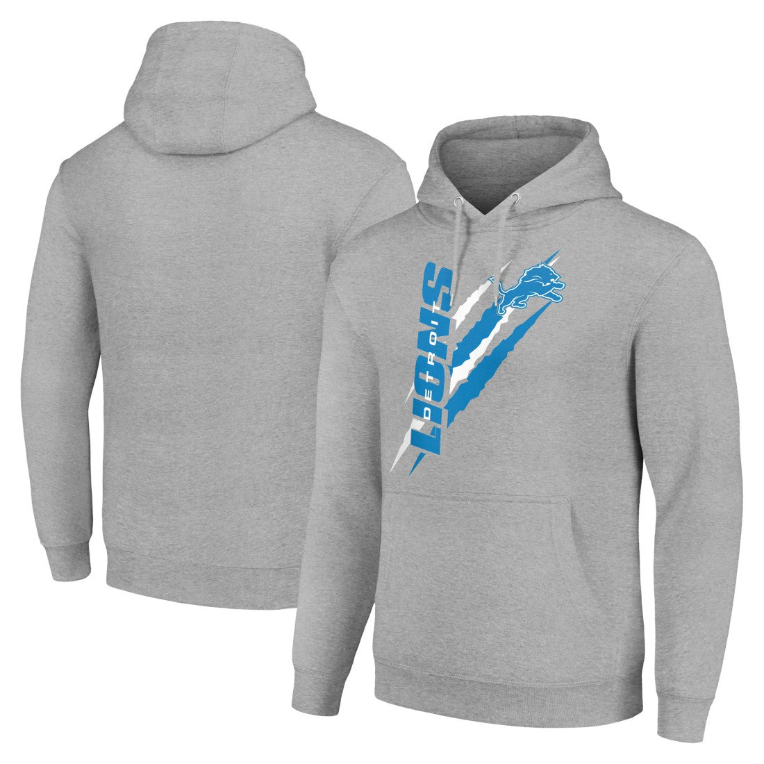 Detroit Lions Starter Unisex Color Scratch Fleece Pullover Hoodie Heather Gray | NFL