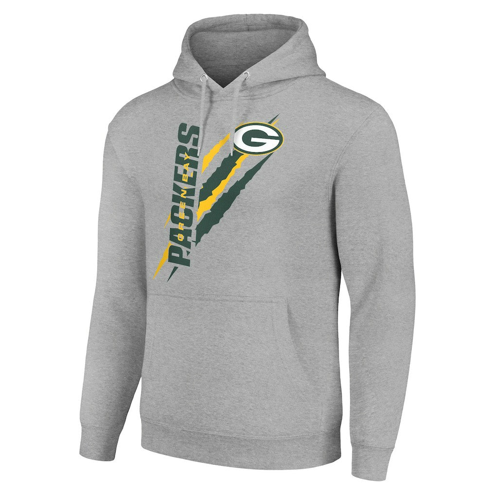 Green Bay Packers Starter Unisex Color Scratch Fleece Pullover Hoodie Heather Gray | NFL