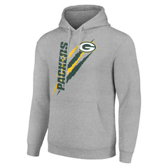 Green Bay Packers Starter Unisex Color Scratch Fleece Pullover Hoodie Heather Gray | NFL