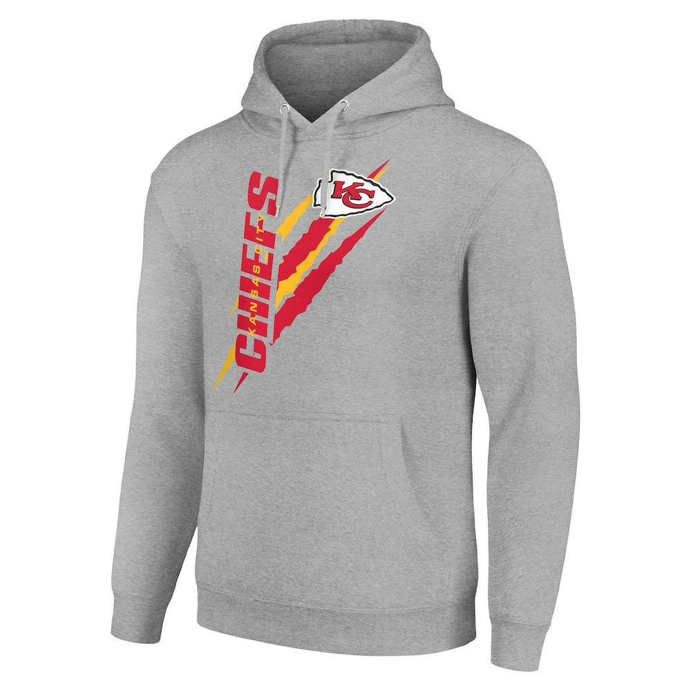 Kansas City Chiefs Starter Unisex Color Scratch Fleece Pullover Hoodie Heather Gray | NFL