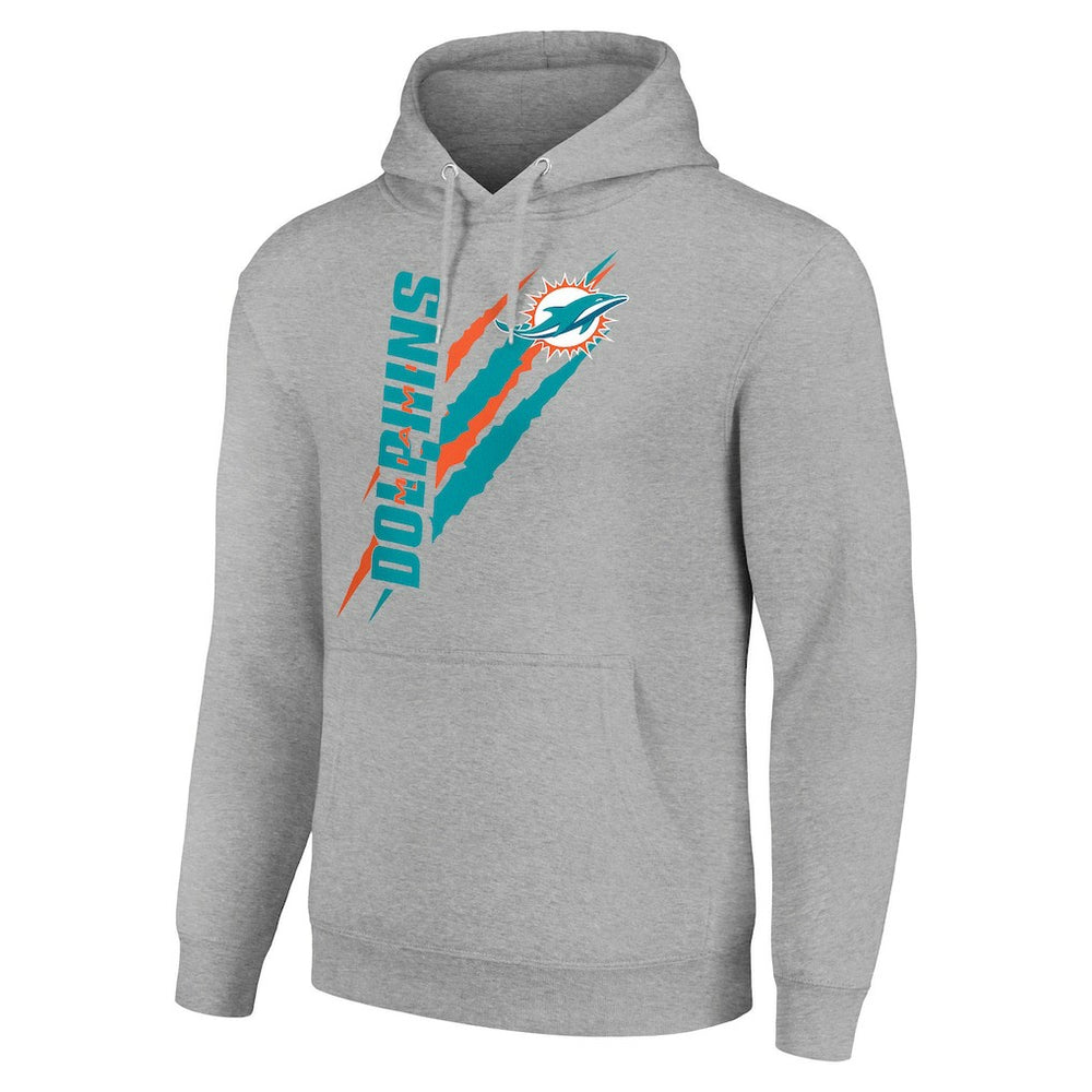 Miami Dolphins Starter Unisex Color Scratch Fleece Pullover Hoodie Heather Gray | NFL