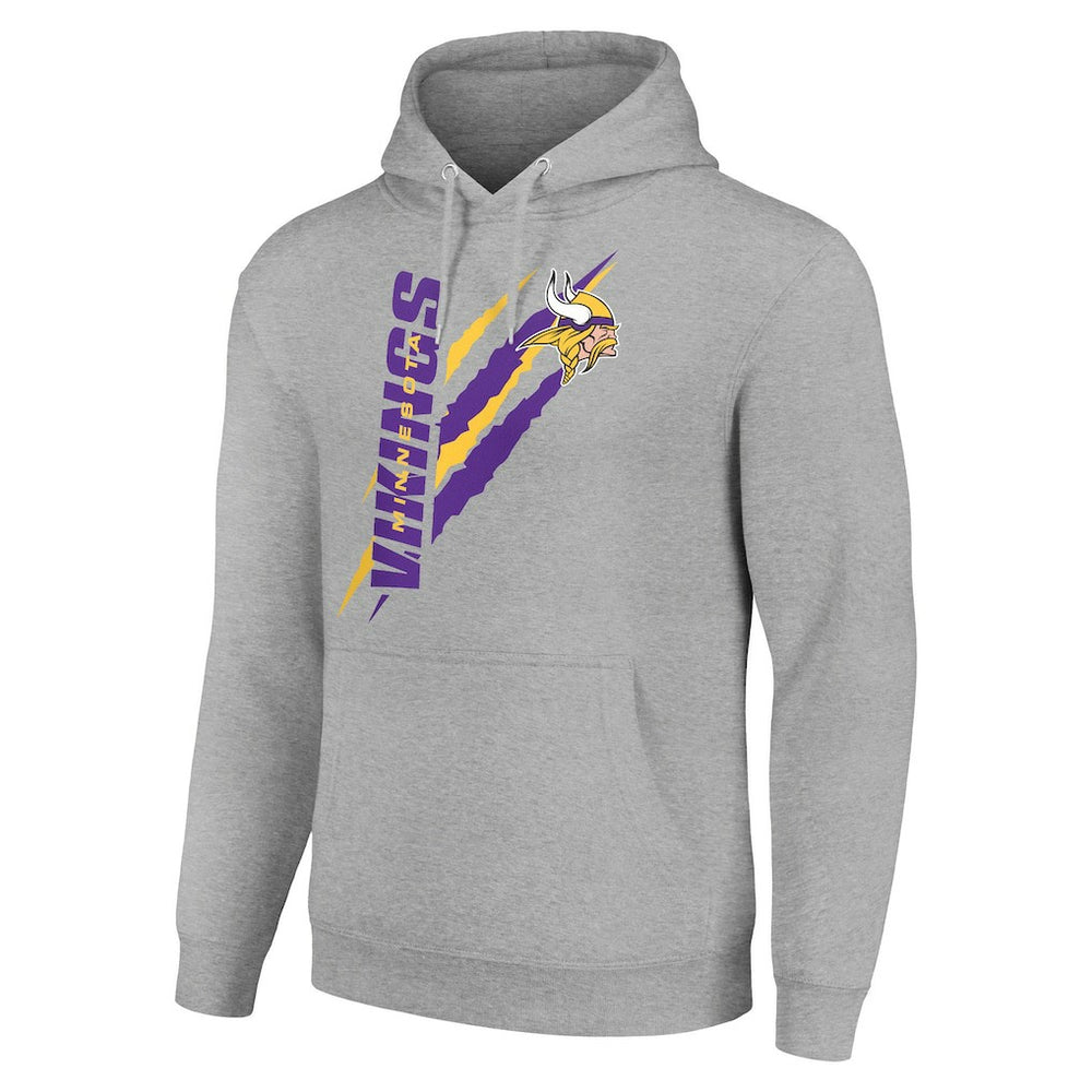 Minnesota Vikings Starter Unisex Color Scratch Fleece Pullover Hoodie Heather Gray | NFL